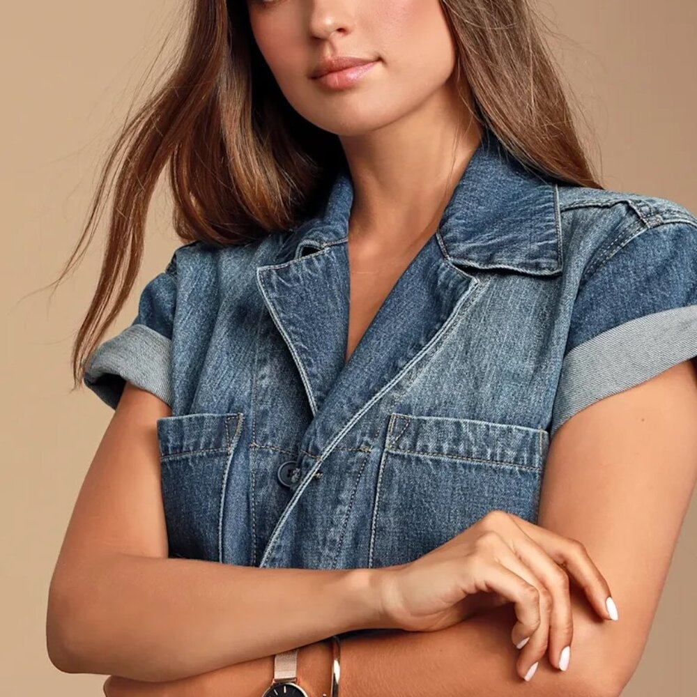 Pistola Grover Jumpsuit - Medium Denim Coverall Utility Boiler Suit SZ Small👖💙 - Picture 6 of 8